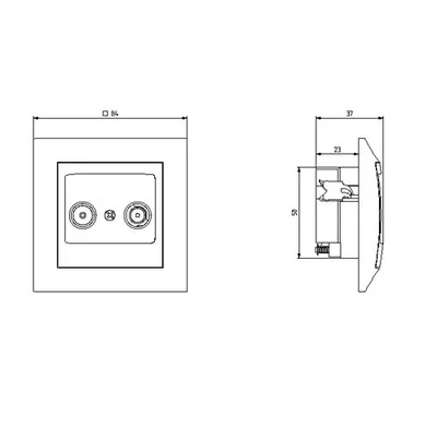 IMPRESJA Gniazdo RTV zakończeniowe ZAK-10 tytan
