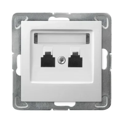 IMPRESJA Gniazdo telefoniczne, podwójne, niezależne biały