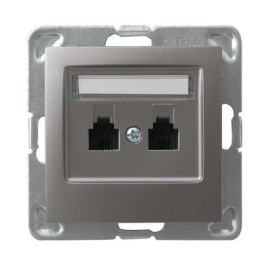 IMPRESJA Gniazdo telefoniczne, podwójne, niezależne tytan