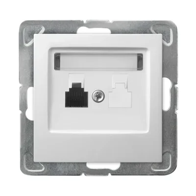 IMPRESJA Gniazdo telefoniczne, pojedyncze biały