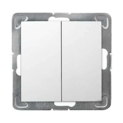 IMPRESJA Łącznik podwójny schodowy, bez ramki biały