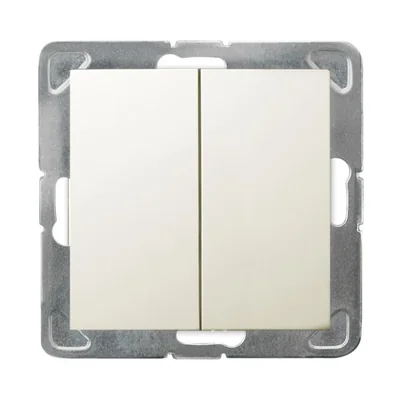 IMPRESJA Łącznik podwójny schodowy, bez ramki ecru