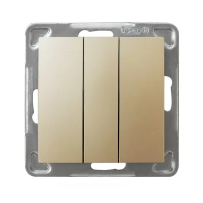 IMPRESJA Łącznik potrójny, bez ramki złoty metalik