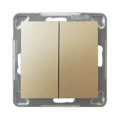 IMPRESJA Łącznik schodowy + jednobiegunowy złoty metalik