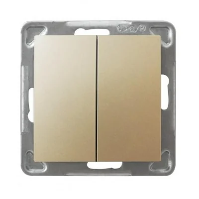 IMPRESJA Łącznik schodowy + jednobiegunowy złoty metalik