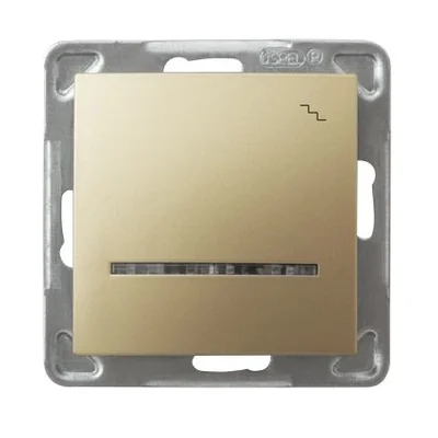 IMPRESJA Łącznik schodowy z podświetleniem złoty metalik, bez ramki