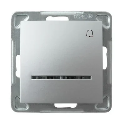 IMPRESJA Łącznik zwierny "dzwonek" z podświetleni srebro, bez ramki