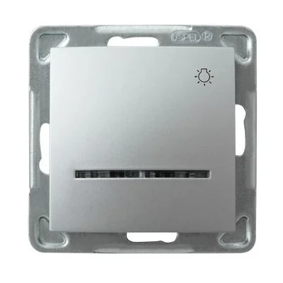 IMPRESJA Łącznik zwierny "światło" srebro, bez ramki