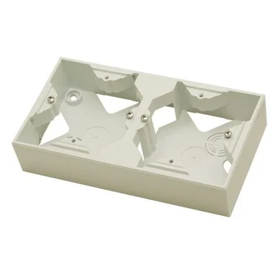 IMPRESJA Puszka instalacyjna naścienna podwójna écru