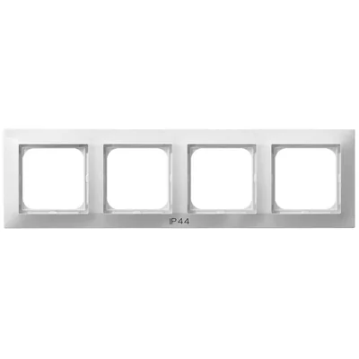 IMPRESJA Ramka poczwórna do łączników IP44 biały