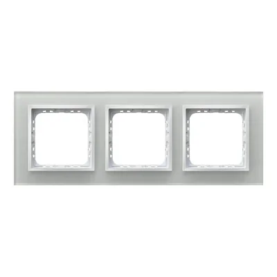 IMPRESJA Ramka potrójna białe szkło + ramka biała
