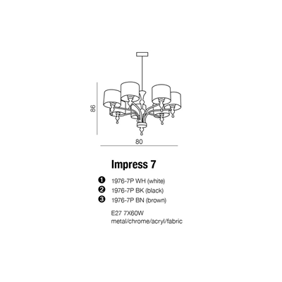 IMPRESS 7 Lampa wisząca czarna