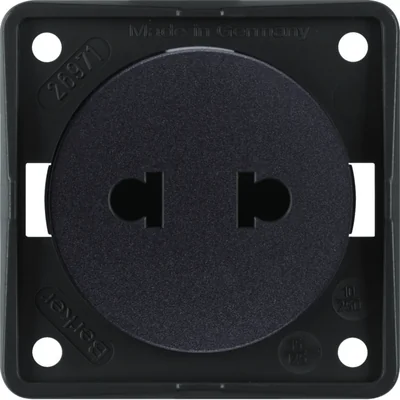 INTEGRO FLOW Gniazdo bez uziemienia "Standard Euro-Amerykański" brązowe matowe