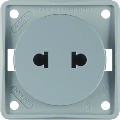 INTEGRO FLOW Gniazdo bez uziemienia "Standard Euro-Amerykański" szare matowe