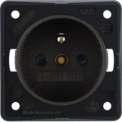 INTEGRO FLOW Gniazdo z uziemieniem z podwyższona ochroną styków brązowe matowe