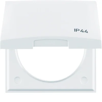 INTEGRO FLOW Ramka z pokrywą z nadrukiem "IP44" połysk śnieżnobiała