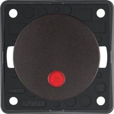 INTEGRO FLOW/PURE Łącznik klawiszowy przyciskowy podświetlany z czerwoną soczewką brązowy matowy