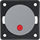 INTEGRO FLOW/PURE Łącznik klawiszowy przyciskowy podświetlany z czerwoną soczewką połysk szary
