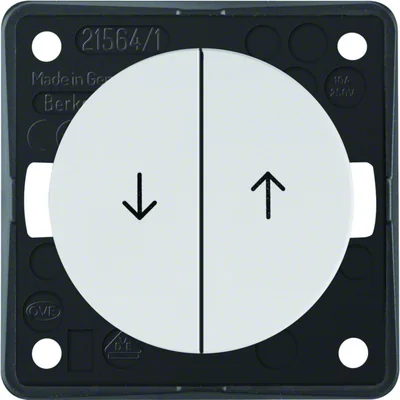 INTEGRO FLOW/PURE Łącznik żaluzjowy wieloklawiszowy przyciskowy z nadrukiem "strzałka" połysk śnieżnobiały