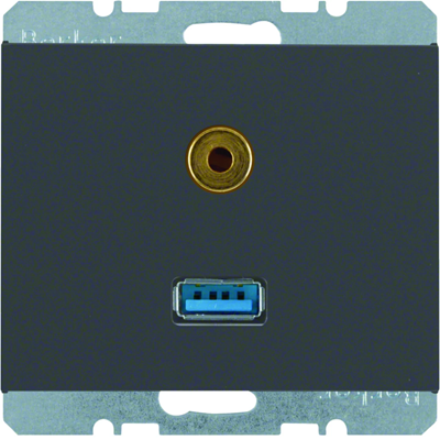 K.1 Gniazdo USB/3,5mm jack antracytowe