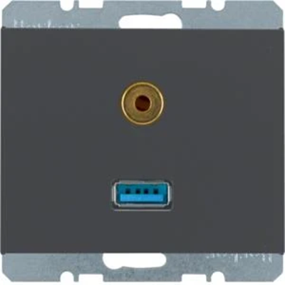 K.1 Gniazdo USB/3,5mm jack antracytowe