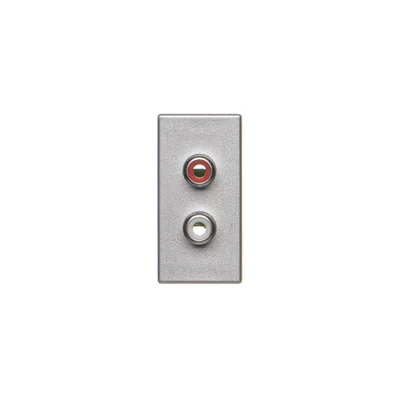K45/2 Płytka do złącz 2x RCA (CINCH) 22,5x45mm + wkłady aluminium