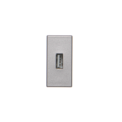 K45/2 Płytka multimedialna ze złączem USB typu A żeńskim 22,5x45mm aluminium