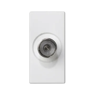 K45/2 Płytka z gniazdem TV żeńskim 22,5x45mm + wkład czysta biel