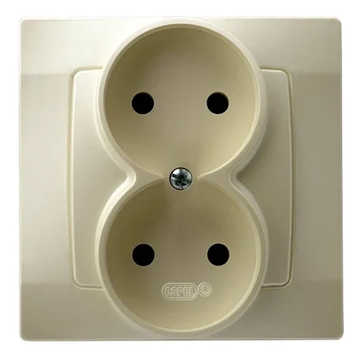 KARO Gniazdo podwójne KARO ecru perłowy