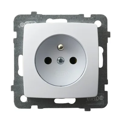 KARO Gniazdo pojedyncze z uziemieniem biały