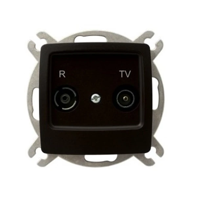 KARO Gniazdo RTV końcowe ZAR 2,5-3 dB czekoladowy metal