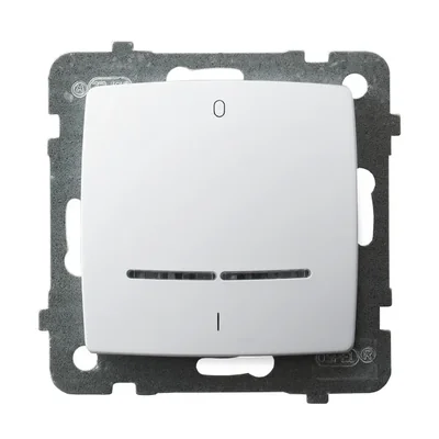 KARO Łącznik dwubiegunowy z podświetleniem biały, bez ramki