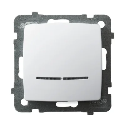 KARO Łącznik jednobiegunowy z podświetleniem biały, bez ramki