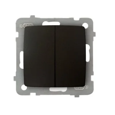 KARO Łącznik podwójny schodowy, bez ramki czekoladowy metal