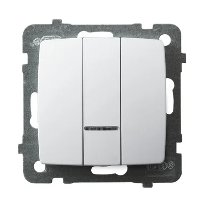 KARO Łącznik potrójny z podświetleniem biały, bez ramki