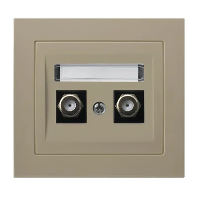 KIER Gniazdo antenowe podwójne typu F beżowy