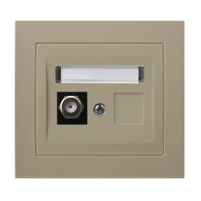 KIER Gniazdo antenowe pojedyncze typu F beżowy