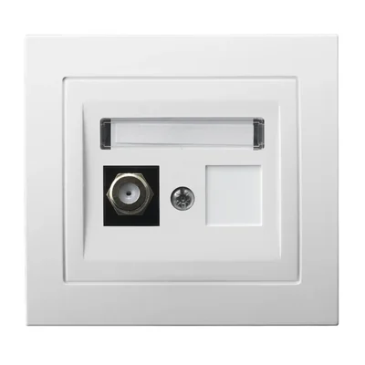 KIER Gniazdo antenowe pojedyncze typu F biały