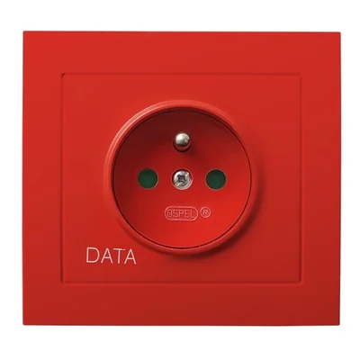 KIER Gniazdo pojedyncze z uziemieniem DATA z przesłonami torów prądowych