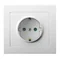 KIER Gniazdo pojedyncze z uziemieniem schuko z przesłonami torów prądowych białe