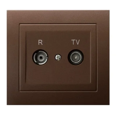 KIER Gniazdo RTV końcowe ZAR 2,5-3 dB brązowy metalik