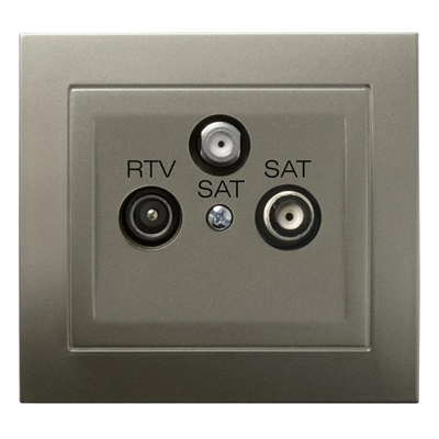 KIER Gniazdo RTV-SAT z dwoma wyjściami SAT satyna light