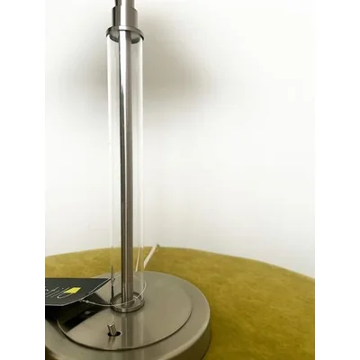 KINGSTON Lampka stołowa E14 IP20 srebrna z białym abażurem