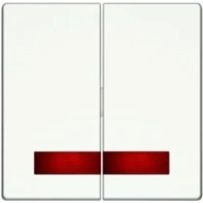 Klawisz podwójny z czerwoną soczewką kremowy połysk