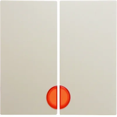 Klawisze z czerwoną soczewką do łączników 2-klawiszowych, kremowy, połysk