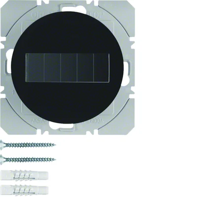 KNX RF QUICKLINK R.1/R.3 Przycisk radiowy 1-krotny płaski z baterią słoneczną połysk czarny