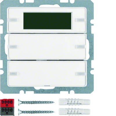 KNX SYSTEM Q.1/Q.3 Przycisk 2-krotny z regulatorem temperatury i wyświetlaczem śnieżnobiały
