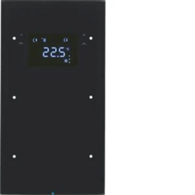 KNX SYSTEM R.3 Sensor dotykowy 2-krotny z regulatorem temperatury szkło czarny