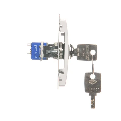 Łącznik chwilowy jednobiegunowy z kluczem, 2 pozycyjny , biały