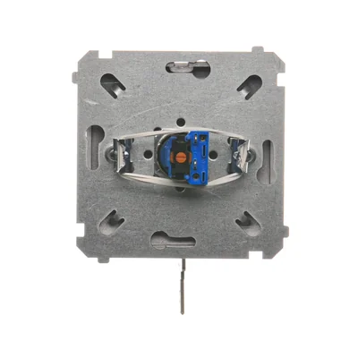 Łącznik chwilowy jednobiegunowy z kluczem, 2 pozycyjny , inox metalik